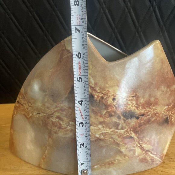 Toyo Quarry Collection MCM Marble Pattern Vase (Japan) 7 1/4”H Unique Shape ART - Picture 9 of 16